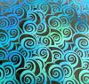 90 Pre Made Etched Pattern #188 Burton Spiral, Aurora Borealis Candy Dichroic on Vintage Uroboros FX Clear Glass