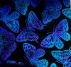 90 Pre Made Etched Pattern #160 Giant Moths, Aurora Borealis P-Teal Dichroic on Thin Black Glass