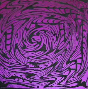96 Pre Made Etched Pattern #116 Vortex 2, G-Magenta Dichroic on Thin Clear Glass