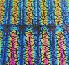 90 Pre Made Etched Pattern #001 Doodles, RBA G-Magenta Blue CBS Dichroic on Thin Black Glass