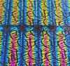 90 Pre Made Etched Pattern #001 Doodles, RBA G-Magenta Blue on Black Glass