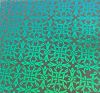 90 Pre Made Etched Pattern #035 Celtic Knots , M-Green Dichroic on Thin Clear Glass