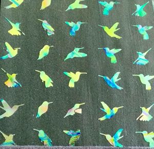 90 Pre Made Etched Pattern #152 Hummers, Pixie Stix Mixture CBS Dichroic in Thin Black Glass