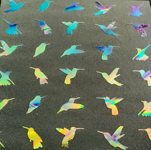 90 Pre Made Etched Pattern #152 Hummers, Fusion RB2 CBS Dichroic in Thin Black Glass