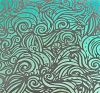 90 Pre Made Etched Pattern #163 Mermaid Curls, R-Silver Blue CBS Dichroic on Thin Clear Glass