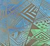 90 Pre Made Etched Pattern #169 Geometric Patchwork, Aurora Borealis P-Teal CBS Dichroic on Vintage Uroboros FX Thin Clear Glass