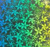90 Pre Made Etched Pattern #207 Small Pointed Plumeria, RB2 CBS Dichroic on Thin Black Glass