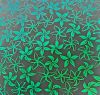 90 Pre Made Etched Pattern #207 Pointed Plumeria , Magenta Green CBS Dichroic on Clear Glass