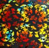 90 Pre Made Etched Pattern #104 Small Ginkgos, Hot Lava CBS Dichroic on Thin Black Glass