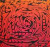 90 Pre Made Etched Pattern #116 Vortex #2, Cyan Dark Red CBS Dichroic on Thin Black Glass