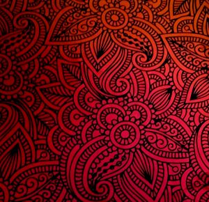 90 Pre Made Etched Pattern #190 Hindu Flowers, Candy CBS Dichroic on Thin Black Glass