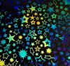 90 Pre Made Etched Pattern #217 Dancing Stars, Aurora Borealis Mixture Dichroic on Black Glass