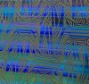 90 Pre Made Etched Pattern #020 Art Deco Sunburst, Tropical Rays 3/4" CBS Dichroic on Vintage FX Thin Clear Glass