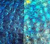90 Aurora Borealis Cyan Copper  Dichroic on Blue Florentine Thin Glass