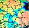 90 Aurora Borealis Salmon Dichroic on Figure C Thin Black Glass