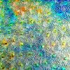 90 Aurora Borealis Salmon Dichroic on Florentine Thin Clear Glass