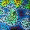 90 Pre Made Etched Pattern #001 Doodles, Hot Lava CBS Dichroic on Clear Glass