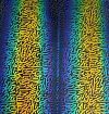 90 Pre Made Etched Pattern #010 Static, RBB Cyan Red CBS Dichroic on Vintage FX Thin Clear Glass