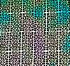 90 Pre Made Etched Pattern #021 Broken Circles, AB G-Pink Dichroic on Thin Black Glass