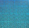 90 Pre Made Etched Pattern #021 Broken Circles, P-Teal CBS Dichroic on Thin Clear Glass