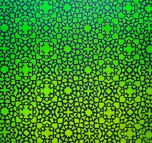 90 Pre Made Etched Pattern #031 Star Field, Emerald CBS Dichroic on thin Clear Glass