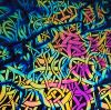90 Pre Made Etched Pattern #036 Twisted, Fusion RB2 CBS Dichroic on Thin Black Glass