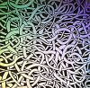 90 Pre Made Etched Pattern #036 Twisted, Mixture CBS Dichroic on Vintage FX Thin Clear Glass