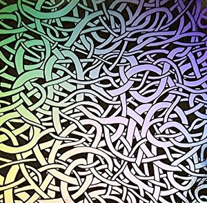 90 Pre Made Etched Pattern #036 Twisted, Mixture CBS Dichroic on Vintage FX Thin Clear Glass