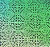90 Pre Made Etched Pattern #037 Japanese Lattice, Blue Gold CBS Dichroic on Thin Black Glass