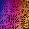 90 Pre Made Etched Pattern #037 Japanese Lattice, RB2 CBS Dichroic on Vintage Uroboros FX Thin Clear Glass