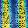 90 Pre Made Etched Pattern #037 Japanese Lattice, RBC Cyan Dark Red CBS on Thin Clear Glass