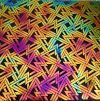 90 Pre Made Etched Pattern #039 Deco Triangle, Aurora Borealis Green Magenta CBS Dichroic on Vintage FX Thin Clear Glass