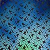 90 Pre Made Etched Pattern #039 Deco Triangle, Aurora Borealis Pink Teal CBS Dichroic on Vintage FX Thin Clear Glass