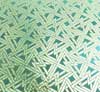 90 Pre Made Etched Pattern #039 Deco Triangle, R-Silver CBS Dichroic on Thin Lt. Aqua Glass