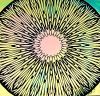 90 Pre Made Etched Pattern #044 Large Mandala, Aurora Borealis G-Pink CBS Dichroic on Thin Black Glass
