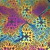 90 Pre Made Etched Pattern #046 Starburst, Fusion G-Magenta CBS  Dichroic on Vintage FX Thin Clear Glass