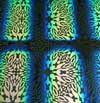 90 Pre Made Etched Pattern #046 Starburst, RBB G-Pink Dichroic on Thin Black Glass