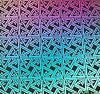 90 Pre Made Etched Pattern #062 Triangle n Squares, Mixture CBS Dichroic on Vintage FX Thin Clear Glass