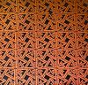 90 Pre Made Etched Pattern #062 Triangle n Squares, Salmon CBS Dichroic on Vintage Uroboros FX Thin Clear Glass