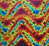 90 Pre Made Etched Pattern #062 Triangle n Squares, Twizzle Candy CBS Dichroic on Thin Clear Glass