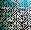 90 Pre Made Etched Pattern #064 Water Ripple, Aurora Borealis Red Silver Crinklized  CBS Dichroic on Thin Clear Glass