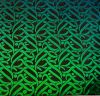 90 Pre Made Etched Pattern #064 Swimmers, Emerald Dichroic on Thin Black  Glass