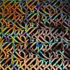 96 Pre Made Etched Pattern #064 Swimmers, Reptilian CBS Dichroic on System 96 Thin Black Glass