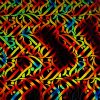 90 Pre Made Etched Pattern #064 Swimmers, Twizzle Candy CBS Dichroic on Thin Black Glass