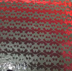 90 Pre Made Etched Pattern #065 Frog, Candy CBS Dichroic on Thin Clear Glass