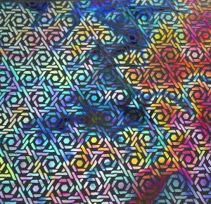 90 Pre Made Etched Pattern #077 Woven Cane, Corkscrew CBS Dichroic on Thin Black Glass #2