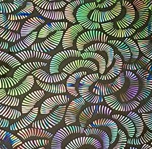90 Pre Made Etched Pattern #078 Feathers, Fusion Mixture CBS Dichroic on Vintage Uroboros FX Thin Clear Glass