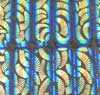 90 Pre Made Etched Pattern #078 Feathers, RBA Candy CBS Dichroic on Thin Black Glass