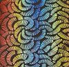 90 Pre Made Etched Pattern #078 Feathers, RBA Candy CBS Dichroic on Thin Clear Glass