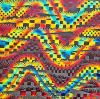 90 Pre Made Etched Pattern #080 Southwest, Twiz Candy CBS Dichroic on Thin Clear Glass